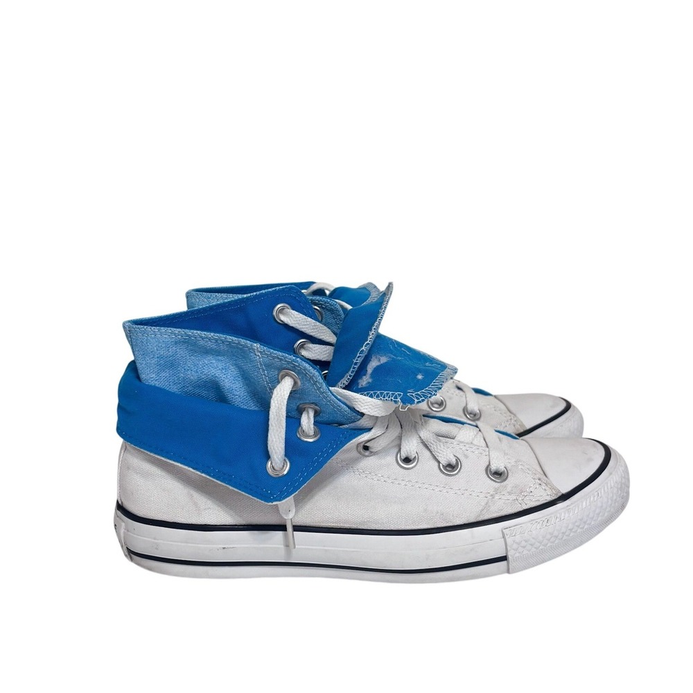 Converse Womens Chuck Taylor High Top Sneakers 8‎ White Blue Canvas Classic